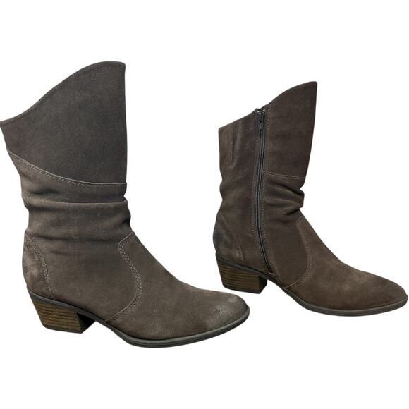 Josef Seibel Suede Mid Calf Boots Womens SZ 38 Brown Western Boho Minimalist - Picture 2 of 11